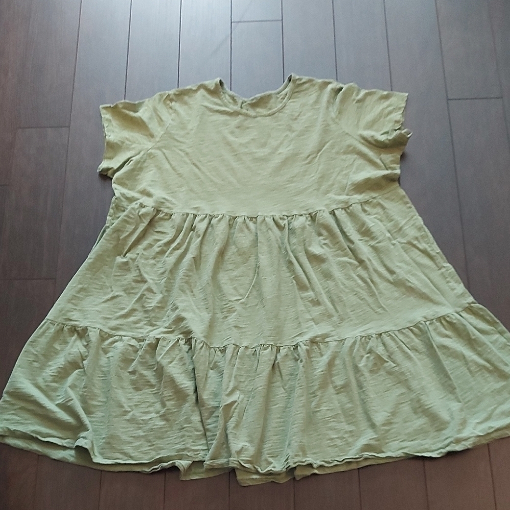 Light Green Swing Tiered Mini Dress